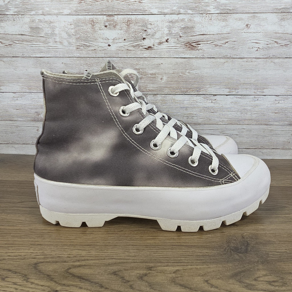 Converse CTAS Hi Womens Lugged Platform Sneakers Black White Cloud Wash Size 7